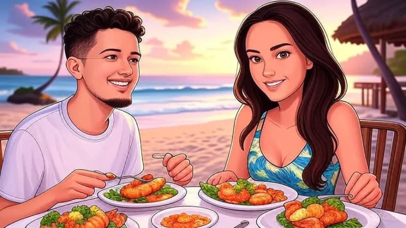 Momen Romantis Justin Hubner dan Jennifer Coppen Nikmati Seafood Pinggir Pantai Bali