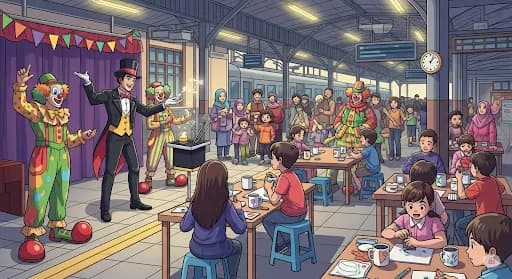 Atraksi Sulap dan Badut Meriahkan Libur Sekolah di Stasiun Tugu Yogyakarta, Bikin Perjalanan Makin Asyik