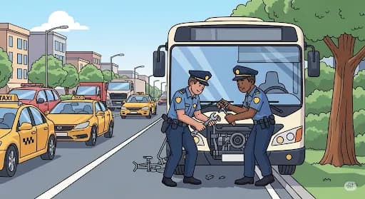 Sigap! Polisi Atasi Bus Mogok di Jalan Wates Bantul, Lalu Lintas Kembali Lancar Terkendali