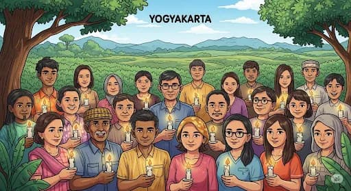 Aksi 1000 Lilin &#8220;Putihkan Kampung Pengok&#8221;: Doa Bersama Warga Yogyakarta Harapkan Kepastian Hukum Tanah