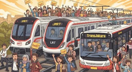 Asyik! Besok Naik MRT, LRT, dan Transjakarta Cuma Rp 1, Ini Alasannya