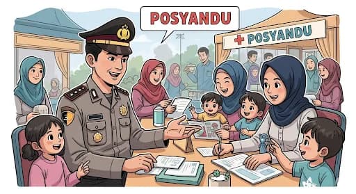 Bhabinkamtibmas Kalurahan Bantul Aktif Dukung Kesehatan Balita Lewat Monitoring Posyandu