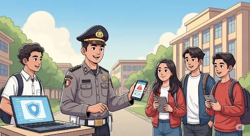 Jaga Lingkungan Kampus Aman, Bhabinkamtibmas Tamantirto Sampaikan Imbauan Kamtibmas Penting