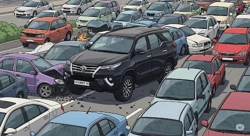 Kecelakaan Beruntun Heboh di Utan Kayu: Diduga Fortuner Pelat Dinas Jadi Pemicu Utama