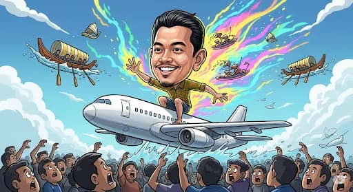 Atta Halilintar &#8216;Mah Bebas&#8217;! Ikut Tren Aura Farming Pacu Jalur di Atas Pesawat, Bikin Netizen Terheran-heran