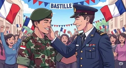 Momen Kejutan TNI untuk Wakil Gubernur Militer Perancis: Jalin Persahabatan Lintas Batas di Bastille Day 2025!