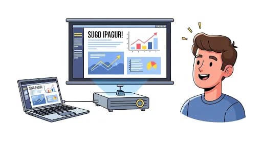 cara hubungkan laptop proyektor windows