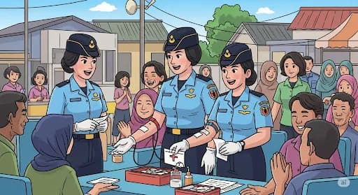 Jelang HUT ke-62, Wanita TNI Angkatan Udara (Wara) Gencar Gelar Pemeriksaan Kesehatan Gratis dan Donor Darah: Wujud Bakti Sosial Peduli Kesehatan Masyarakat