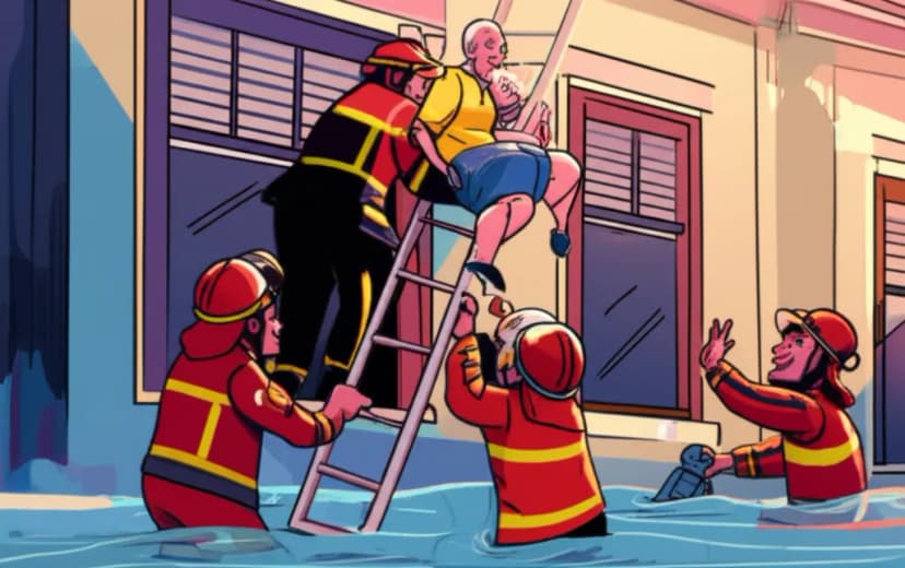 Aksi Heroik Damkar: Evakuasi Dramatis Lansia Stroke dari Lantai Dua hingga Terjebak Banjir!