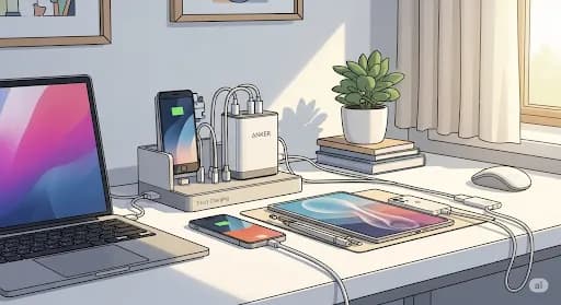 Anker 7-in-1 Nano Charging Station: Solusi Ringkas Bikin Meja Kerja Lebih Rapi &#038; Efisien!