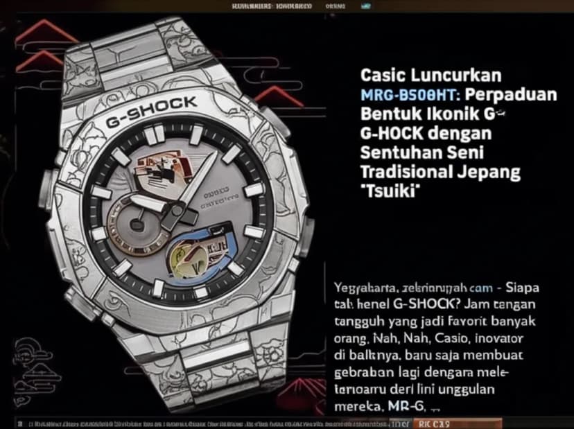Casio Luncurkan **MRG-B5000HT**: Perpaduan Bentuk Ikonik G-SHOCK dengan Sentuhan Seni Tradisional Jepang *Tsuiki*