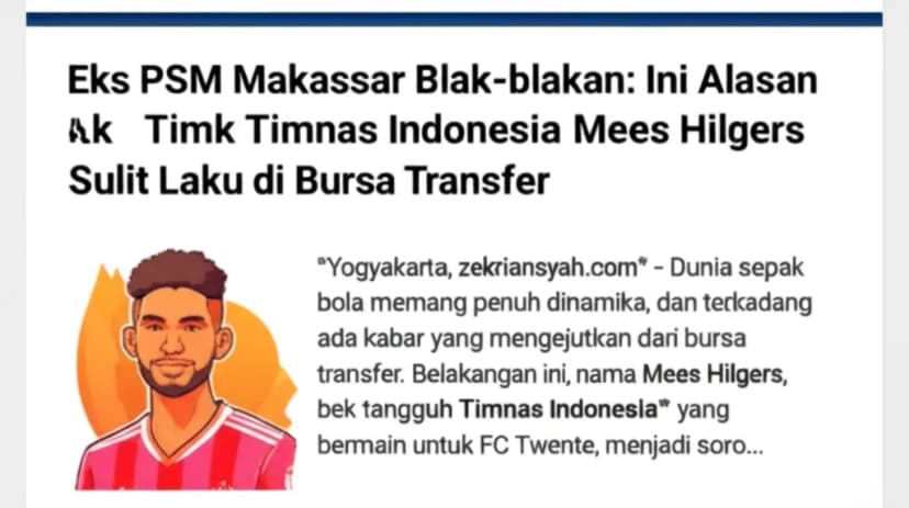 Eks PSM Makassar Blak-blakan: Ini Alasan Bek Timnas Indonesia Mees Hilgers Sulit Laku di Bursa Transfer
