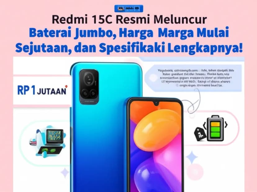 Redmi 15C Resmi Meluncur: **Baterai Jumbo**, **Harga** Mulai **Sejutaan**, dan **Spesifikasi** Lengkapnya!