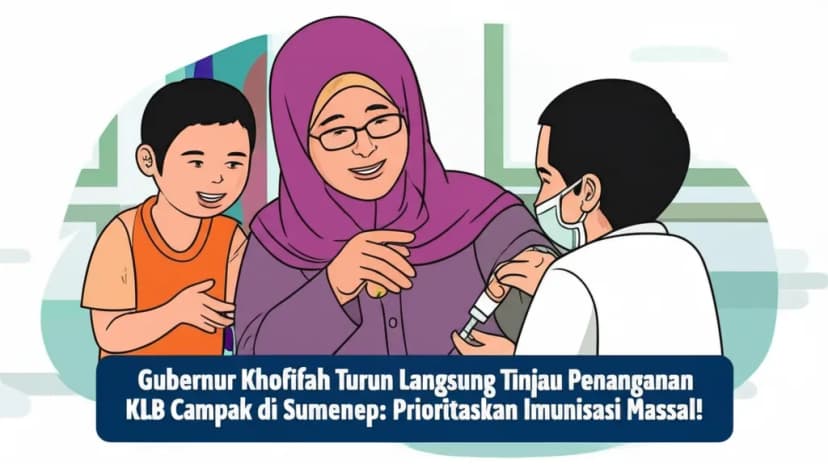 Gubernur Khofifah Turun Langsung Tinjau Penanganan KLB Campak di Sumenep: Prioritaskan Imunisasi Massal!