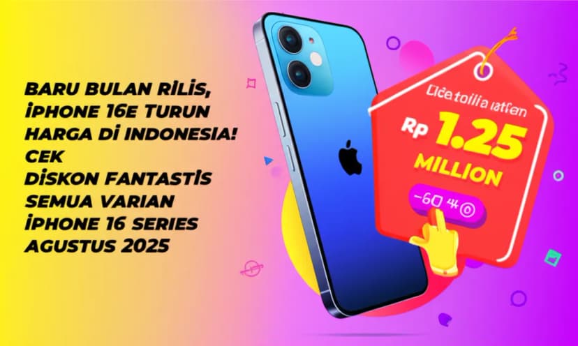Baru Bulan Rilis, iPhone 16e Turun Harga di Indonesia! Cek Diskon Fantastis Semua Varian iPhone 16 Series Agustus 2025