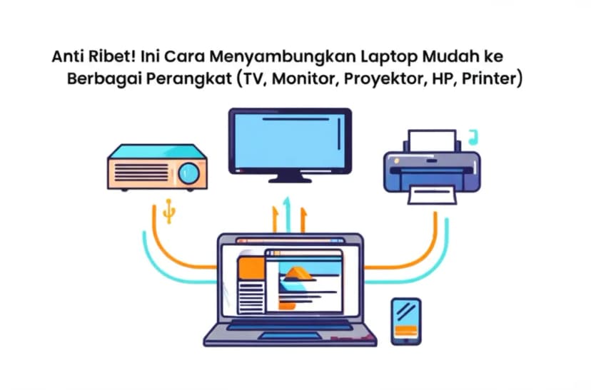 Anti Ribet! Ini **Cara Menyambungkan Laptop Mudah** ke Berbagai Perangkat (TV, Monitor, Proyektor, HP, Printer)