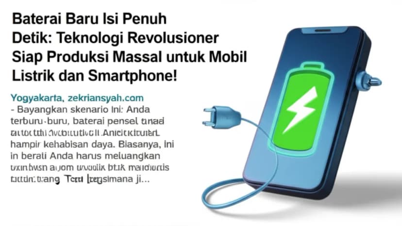 Baterai Baru Isi Penuh Detik: Teknologi Revolusioner Siap Produksi Massal untuk Mobil Listrik dan Smartphone!